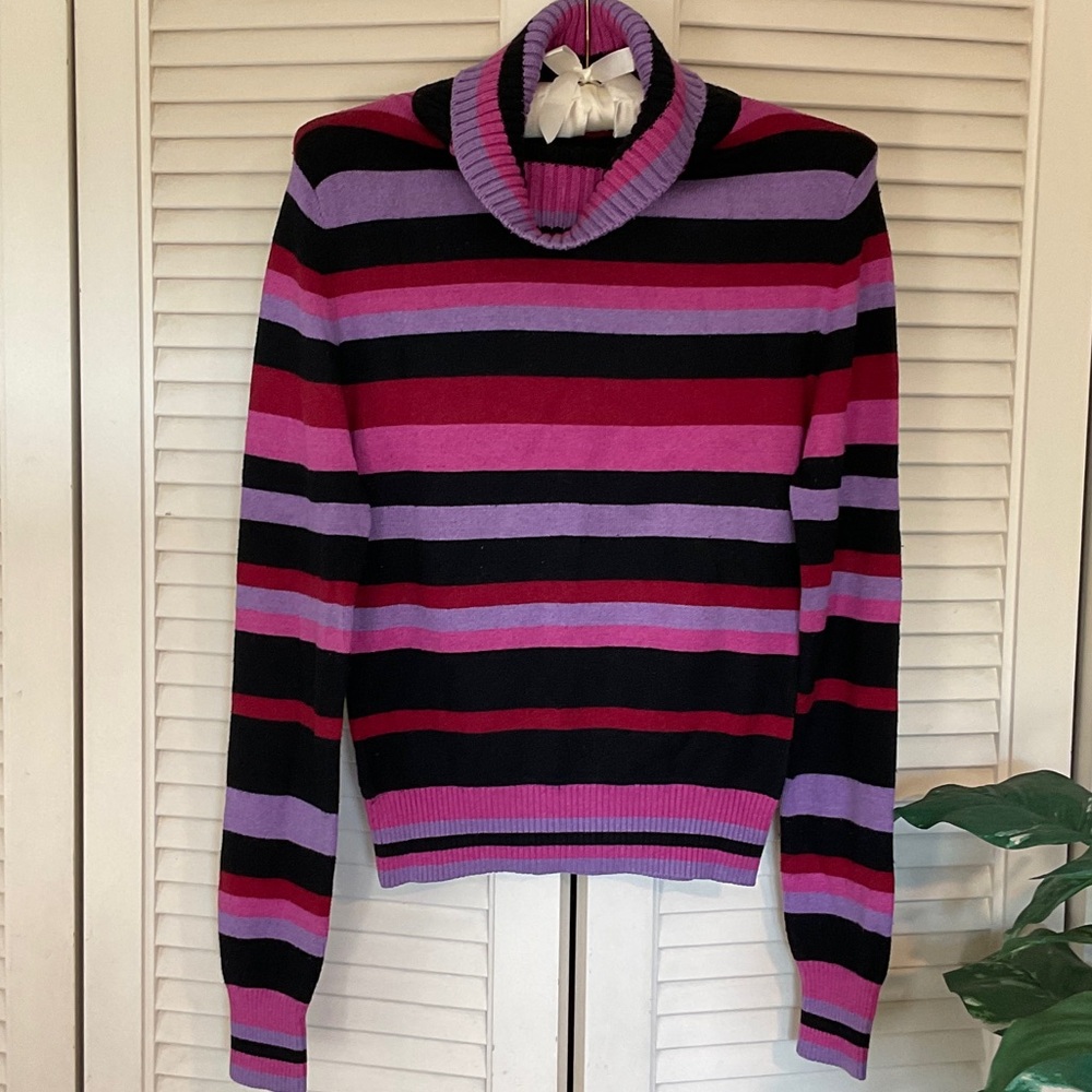 Vintage Barami Striped Cowl Neck Sweater